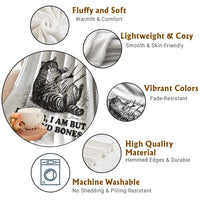 Funny Cat Dad Cat Lover Throw Blanket Father I Am But Skin and Bones