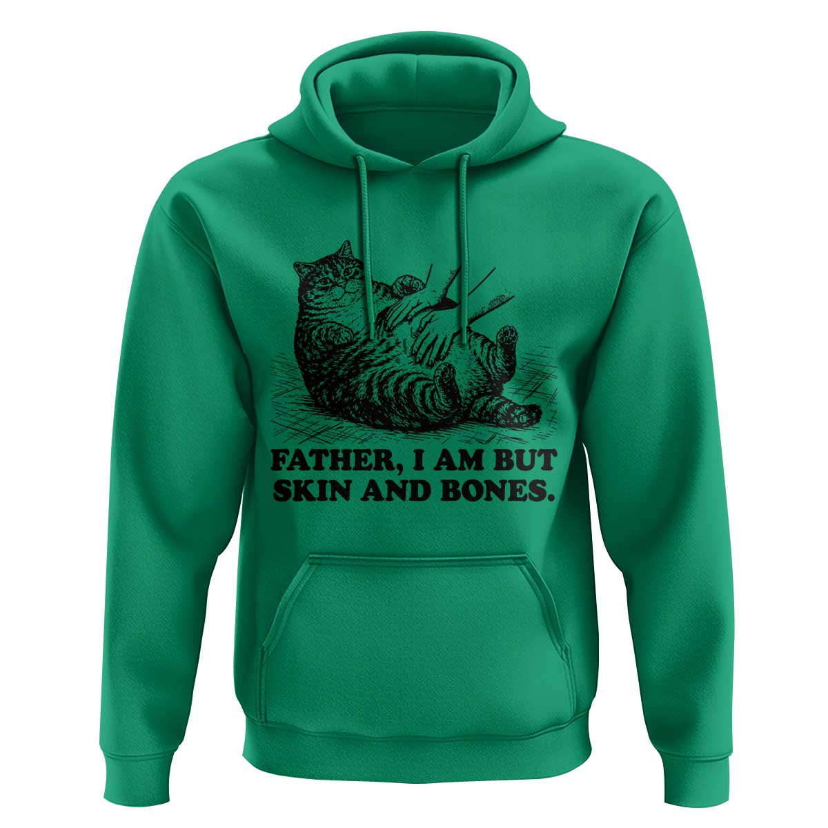 Funny Cat Dad Cat Lover Hoodie Father I Am But Skin and Bones