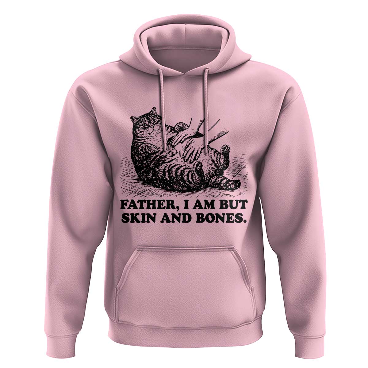 Funny Cat Dad Cat Lover Hoodie Father I Am But Skin and Bones