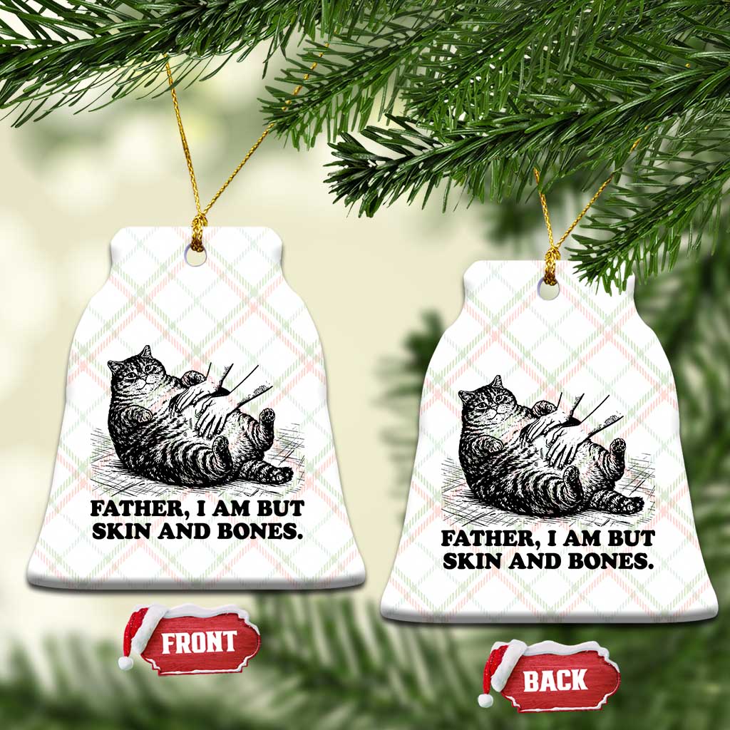 Funny Cat Dad Cat Lover Ceramic Ornament Father I Am But Skin and Bones