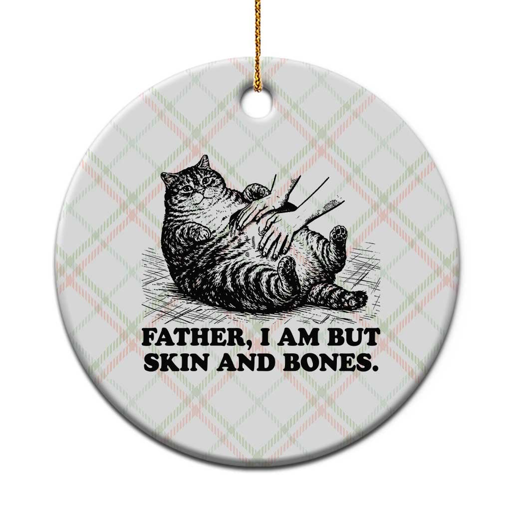 Funny Cat Dad Cat Lover Ceramic Ornament Father I Am But Skin and Bones