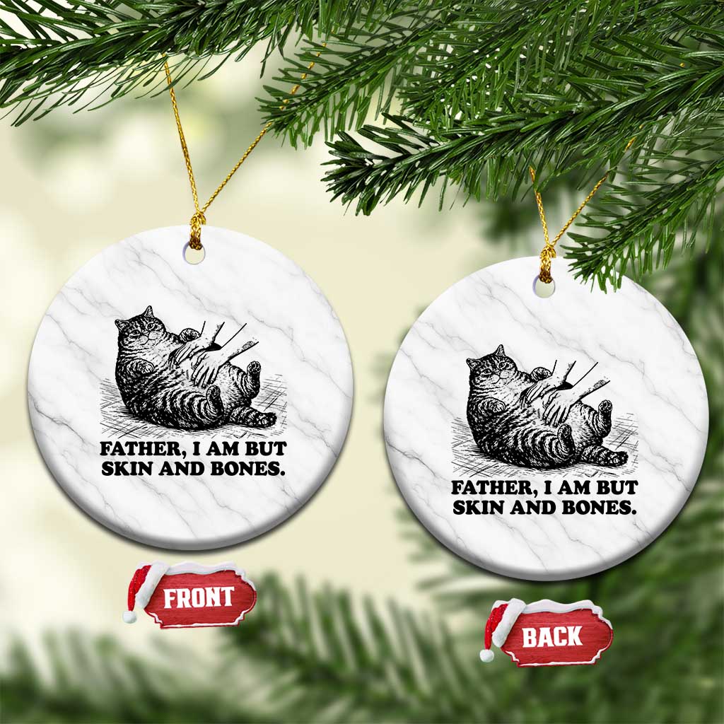 Funny Cat Dad Cat Lover Ceramic Ornament Father I Am But Skin and Bones