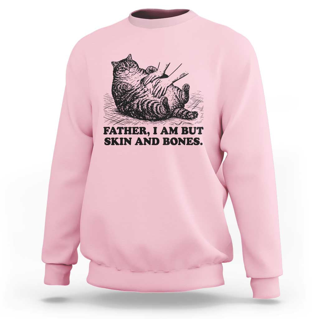 Funny Cat Dad Cat Lover Sweatshirt Father I Am But Skin and Bones