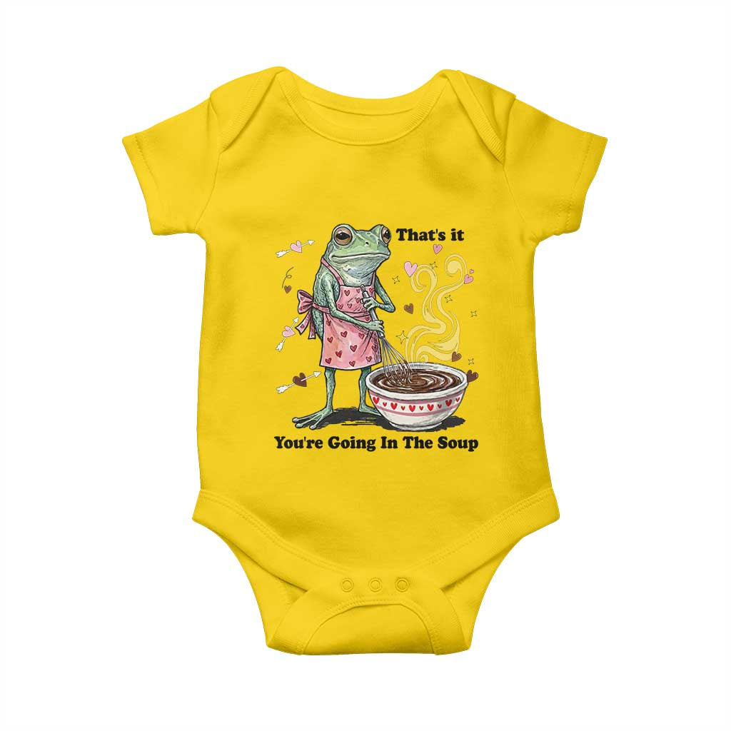 Funny Frog Valentine Meme Baby Onesie That Is It You Are Going In The Soup