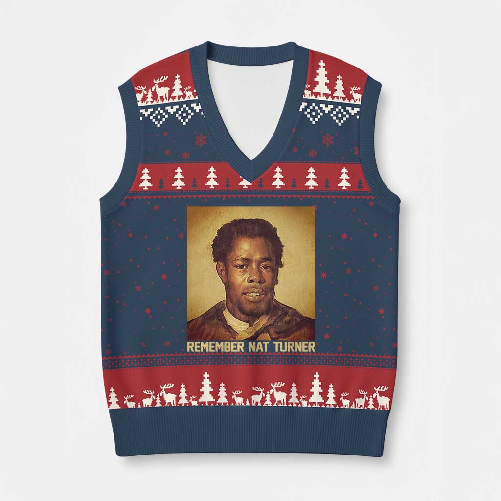 Nat Turner V-Neck Knit Sweater Vest Black History Month