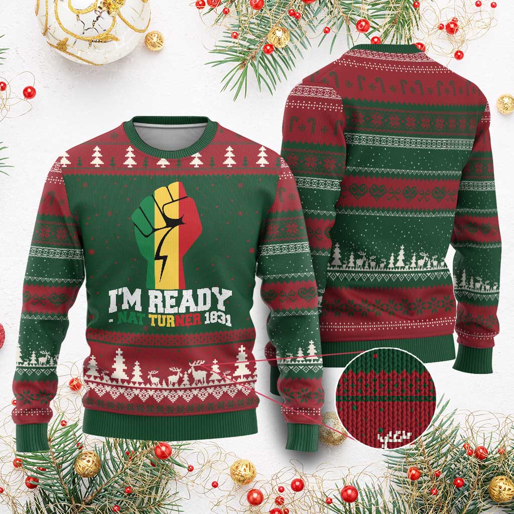Nat Turner Quote Ugly Christmas Sweater Black History African American