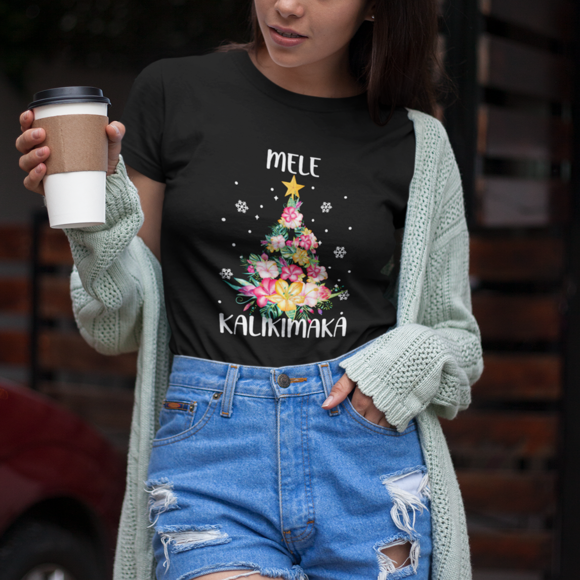 Mele Kalikimaka Hawaiian Christmas Tree Tropical Flower T Shirt - Wonder Print Shop