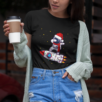 Christmas T Shirt Santa Astronaut Dabbing Space Rocket Xmas Light - Wonder Print Shop