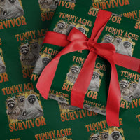Tummy Ache Survivor Raccoon Meme Wrapping Paper Roll