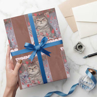 Tummy Ache Survivor Wrapping Paper Roll Funny Cute Cat Meme - Wonder Print Shop