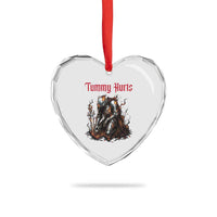 Tummy Hurts Heart Crystal Glass Ornament Funny Medieval Knight Dark Humor