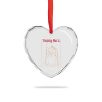 Tummy Hurts Heart Crystal Glass Ornament Funny Medieval Knight Dark Meme