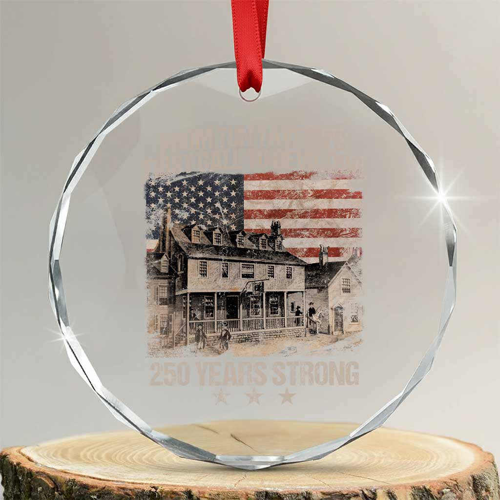 Tun Tavern 250th Anniversary Crystal Glass Ornament Patriotic Veteran Military Gift American Flag - Wonder Print Shop
