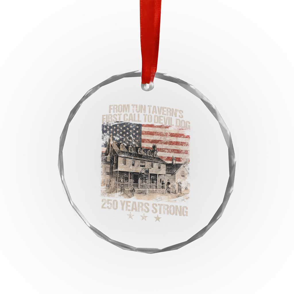 Tun Tavern 250th Anniversary Crystal Glass Ornament Patriotic Veteran Military Gift American Flag TS10