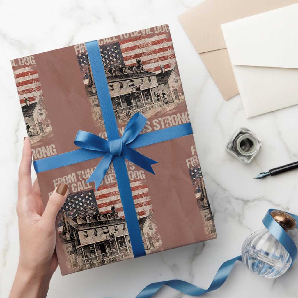 Tun Tavern 250th Anniversary Wrapping Paper Roll Patriotic Veteran Military Gift American Flag - Wonder Print Shop