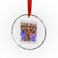 Tung Tung Sahur Italian Brainrot 4th Of July Meme Crystal Glass Ornament