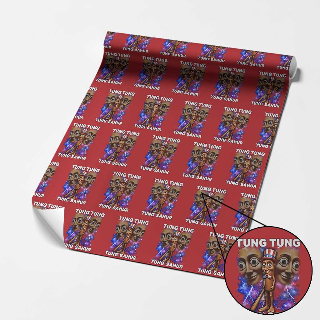 Tung Tung Sahur Italian Brainrot 4th Of July Meme Wrapping Paper Roll