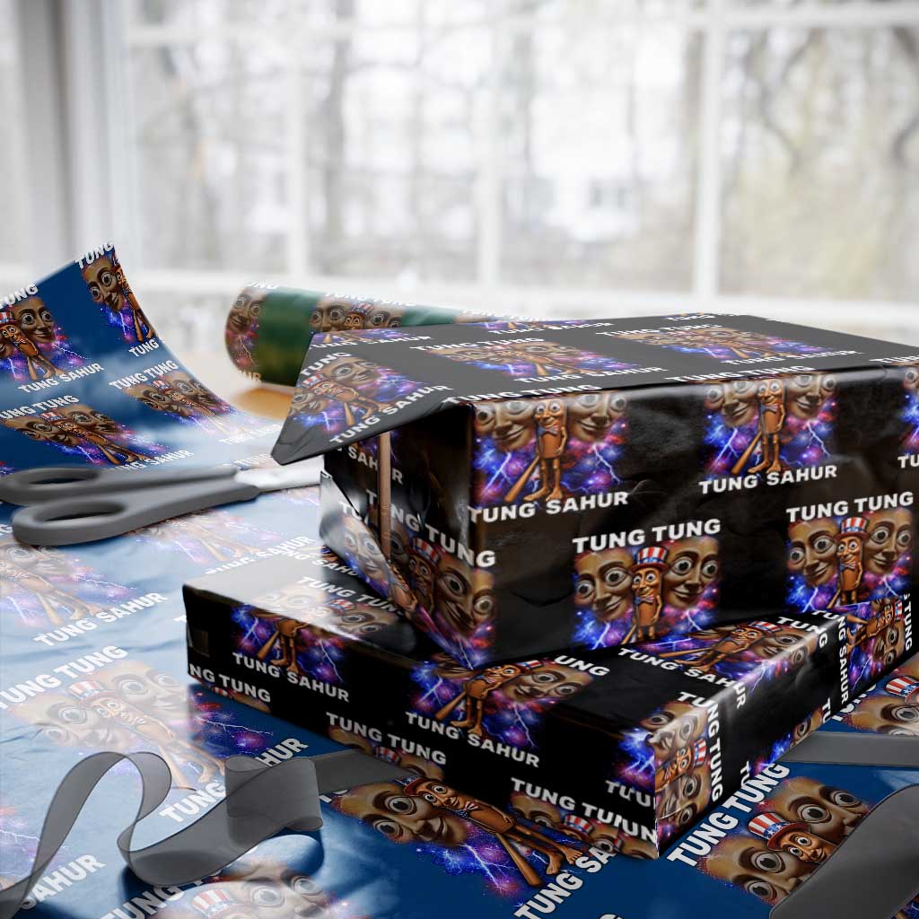 Tung Tung Sahur Italian Brainrot 4th Of July Meme Wrapping Paper Roll