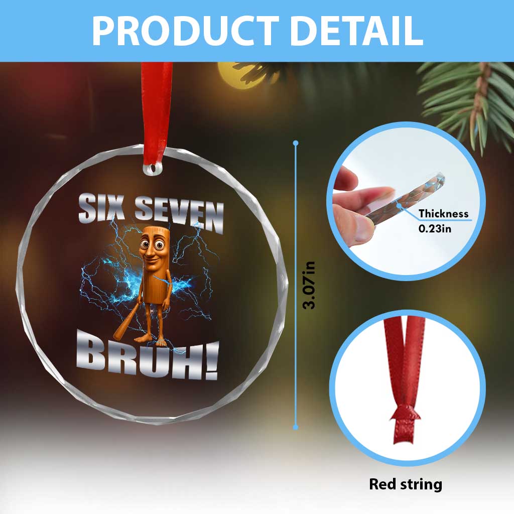 Tung Tung Sahur Six Seven Meme Crystal Glass Ornament Funny 67 Gen Alpha Gift - Wonder Print Shop