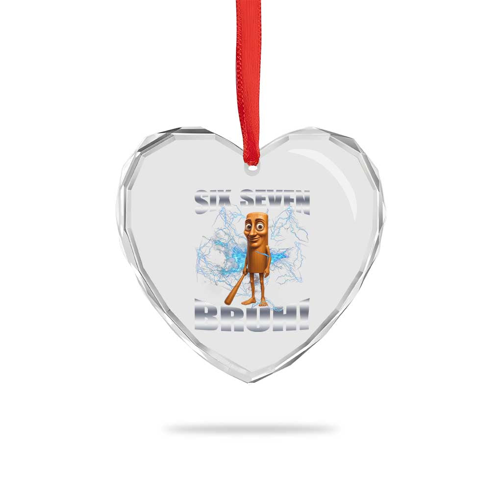 Tung Tung Sahur Six Seven Meme Heart Crystal Glass Ornament Funny 67 Gen Alpha Gift - Wonder Print Shop