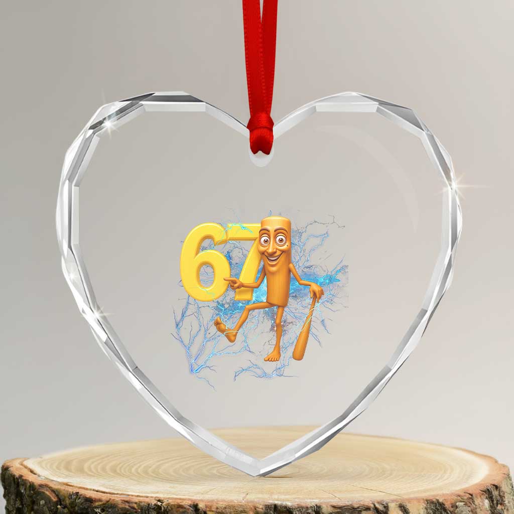 Tung Tung Sahur Six Seven Meme Heart Crystal Glass Ornament Funny Gen Z Alpha Gift - Wonder Print Shop