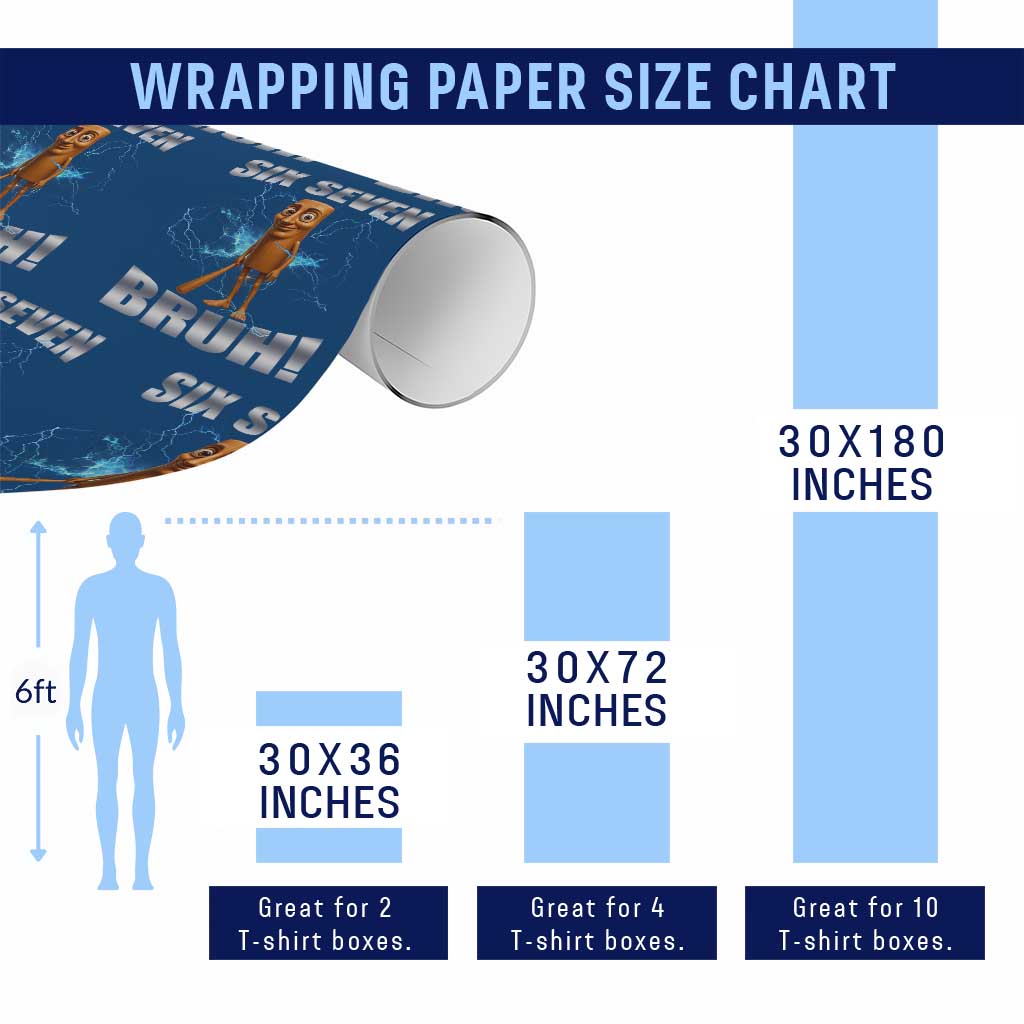 Tung Tung Sahur Six Seven Meme Wrapping Paper Roll Funny 67 Gen Alpha Gift - Wonder Print Shop