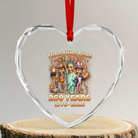 Tung Tung Tung Sahur 250 Years American Heart Crystal Glass Ornament Funny Brainrot Meme 4th of July