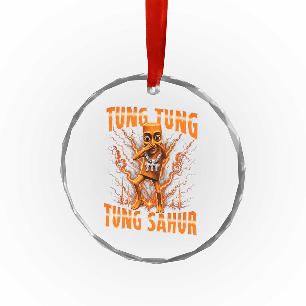 Tung Tung Tung Sahur is Calling Scuba Dance Meme Crystal Glass Ornament Italian Brainrot