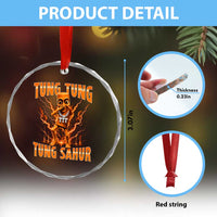 Tung Tung Tung Sahur is Calling Scuba Dance Meme Crystal Glass Ornament Italian Brainrot