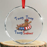 Tung Tung Tung Sahur Italian Brainrot 4th of July Crystal Glass Ornament