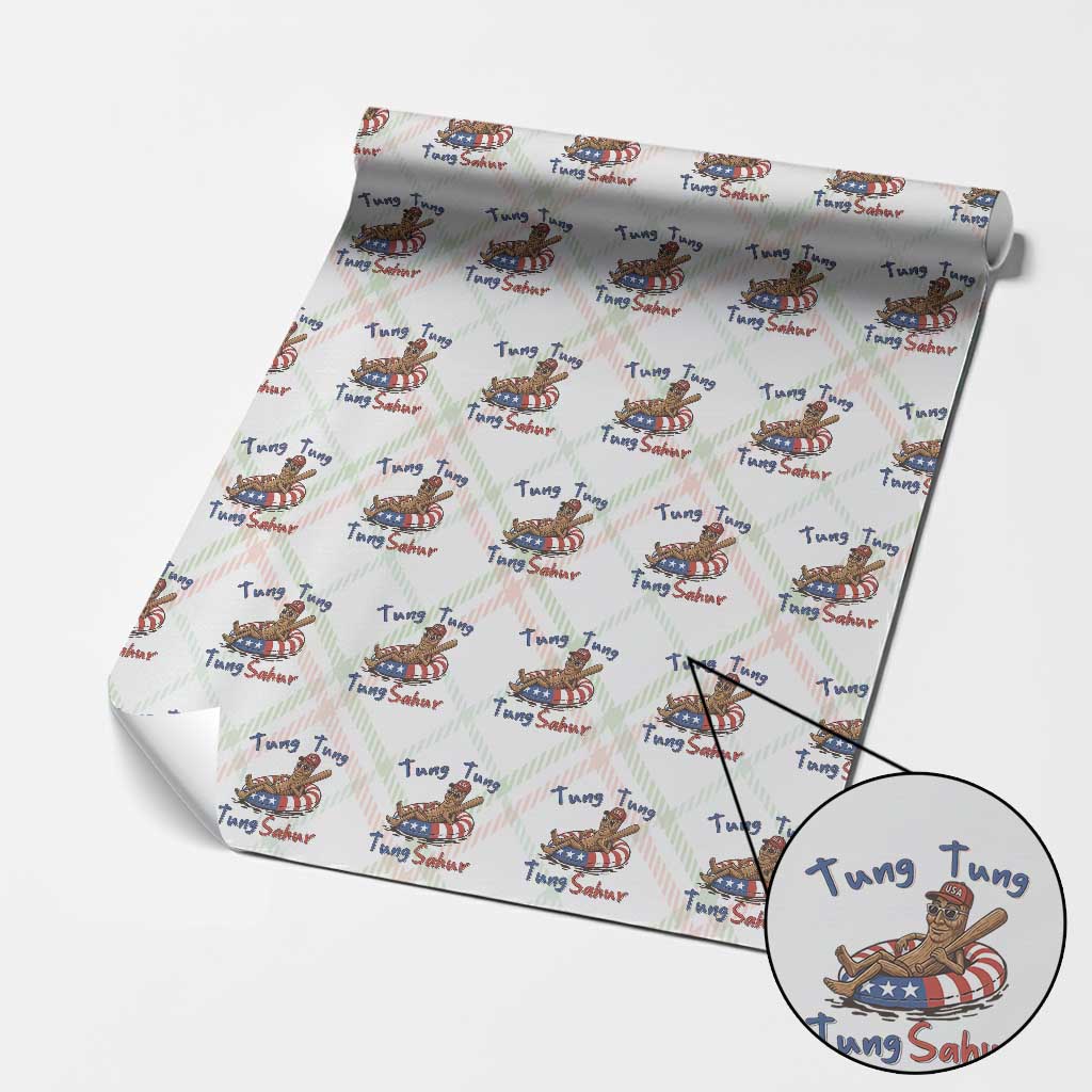 Tung Tung Tung Sahur Italian Brainrot 4th of July Wrapping Paper Roll