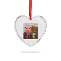 Tung Tung Tung Sahur John Pork Calling Heart Crystal Glass Ornament Tralalero Tralala Meme Brainrot Funny