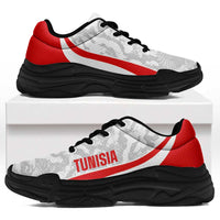 Tunisia 2026 Football Chunky Sneakers Eagles of Carthage Grunge Curve Stylized - Wonder Print Shop