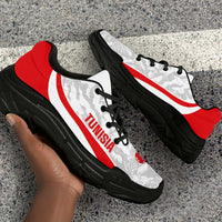 Tunisia 2026 Football Chunky Sneakers Eagles of Carthage Grunge Curve Stylized - Wonder Print Shop