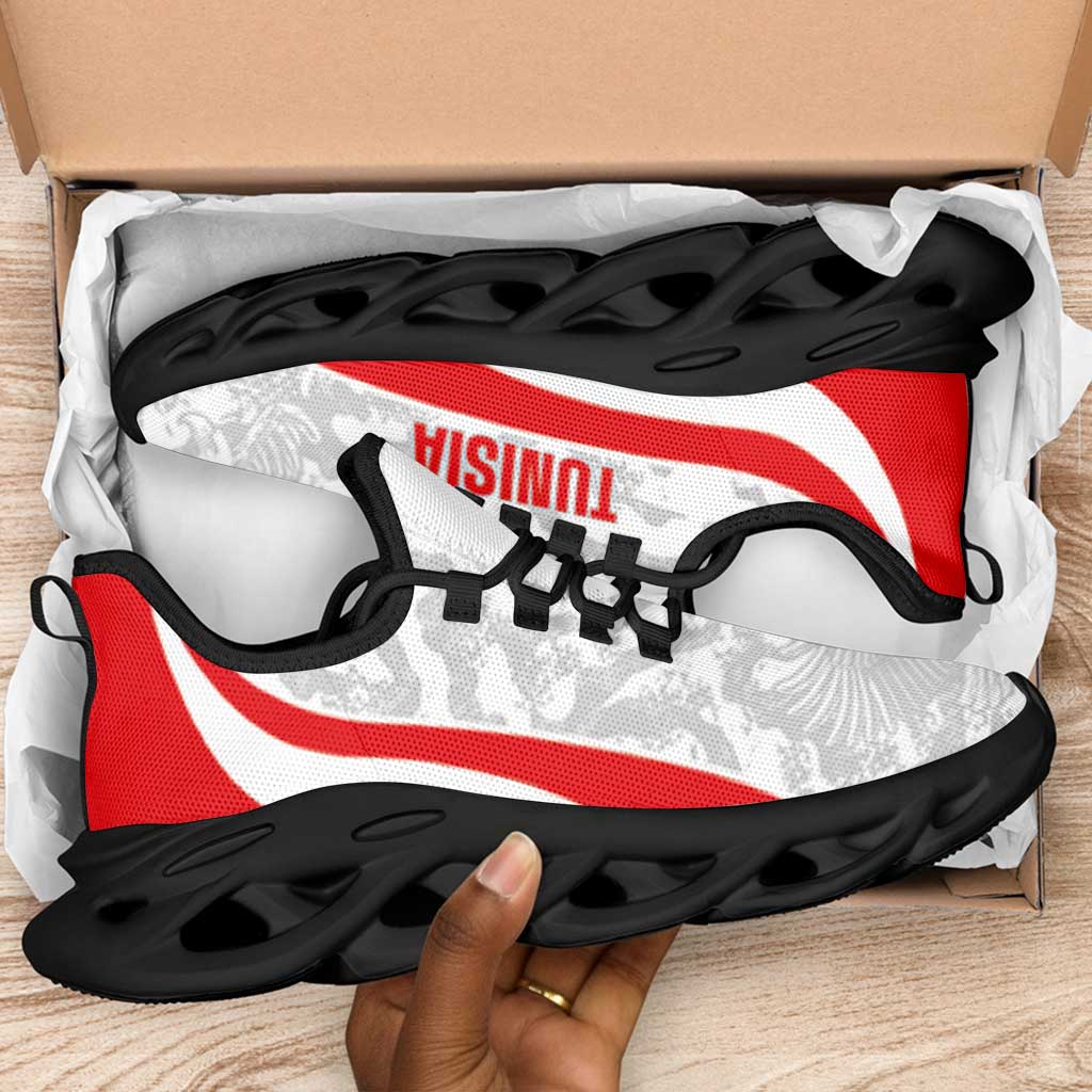 Tunisia 2026 Football Clunky Sneakers Eagles of Carthage Grunge Curve Stylized - Wonder Print Shop