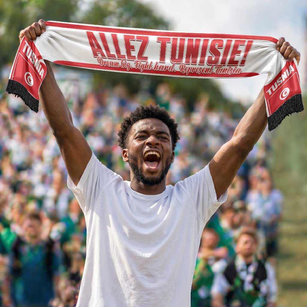 Tunisia 2026 Football Personalized Soccer Scarf Allez Tunisie