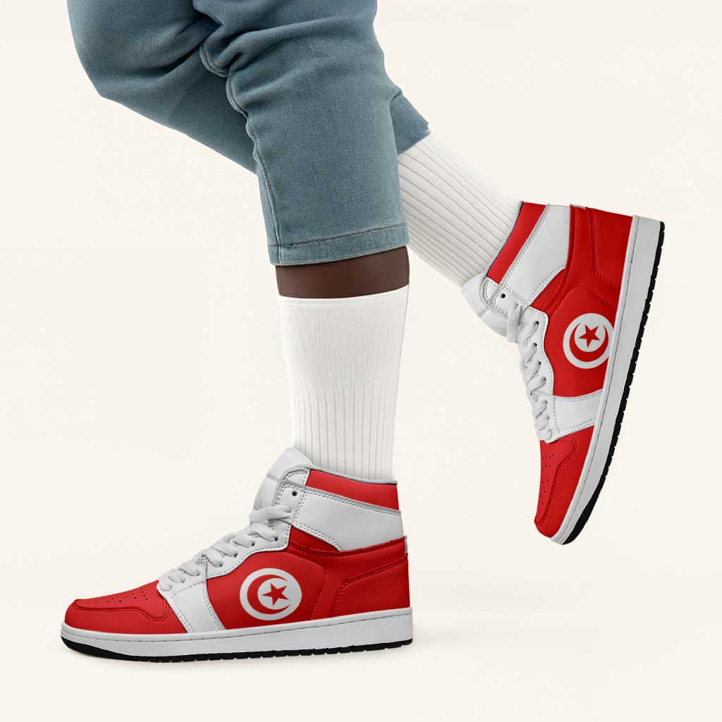 Tunisia High Sneakers AJ1 Classic National Flag Style - Wonder Print Shop