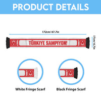 Turkey 2026 Football Personalised Soccer Scarf Turkiye Sampiyon