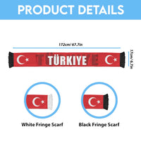Turkey 2026 Football Soccer Scarf Turkiye Go Crescent-Stars
