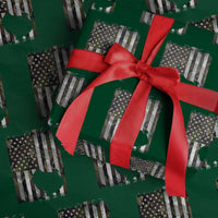 Turkey Hunting Camo US American Flag Thanksgiving Wrapping Paper Roll - Wonder Print Shop