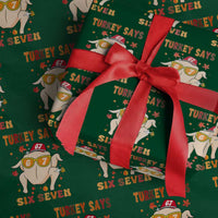 Turkey Says Six Seven Wrapping Paper Roll Funny Thanksgiving Meme Gift - Wonder Print Shop