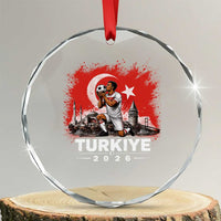 Turkish Soccer 2026 Crystal Glass Ornament Turkey Football Fan Vintage Turkish Pride