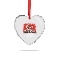 Turkish Soccer 2026 Heart Crystal Glass Ornament Turkey Football Fan Vintage Turkish Pride