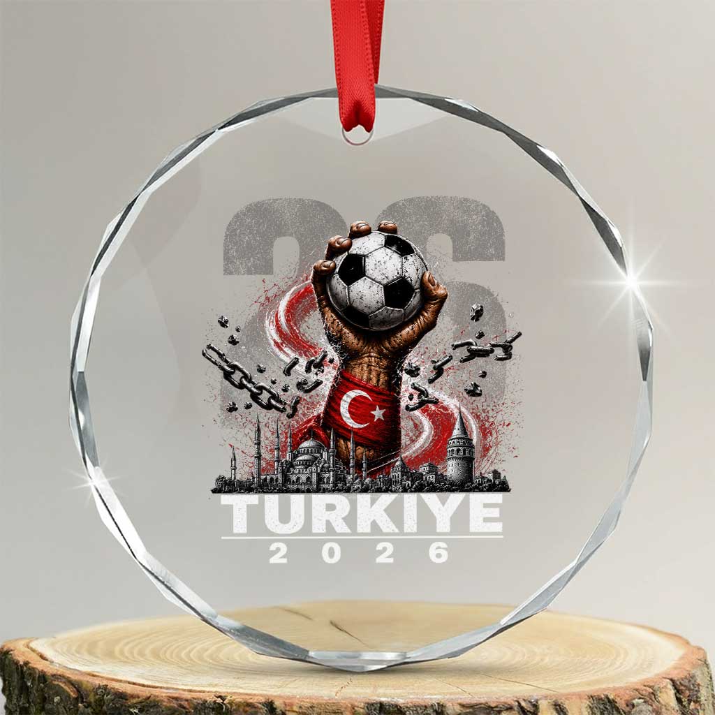 Turkish Soccer Crystal Glass Ornament Turkey Football Fan Vintage Turkish Pride