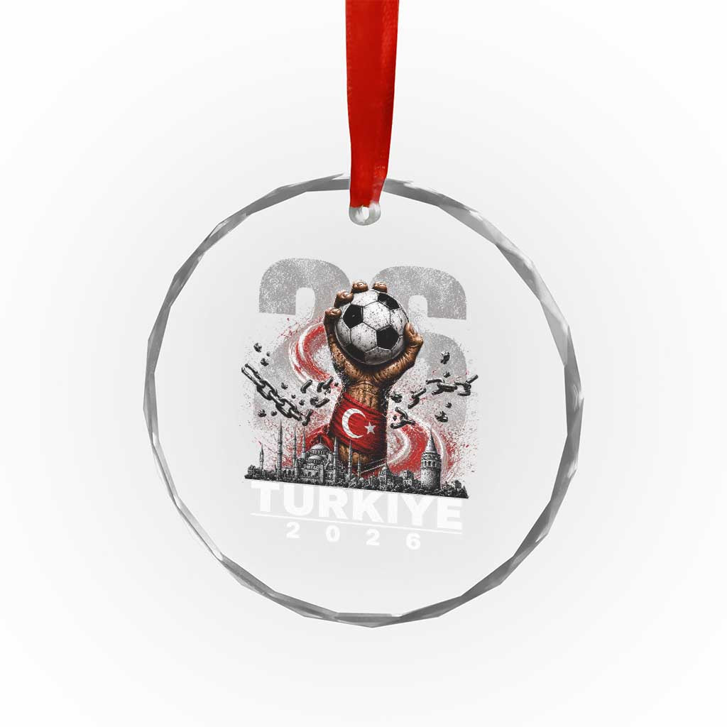 Turkish Soccer Crystal Glass Ornament Turkey Football Fan Vintage Turkish Pride