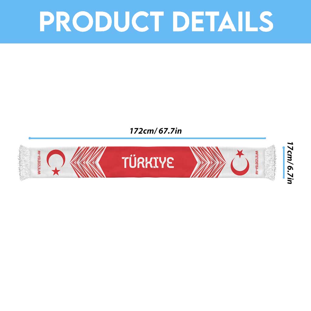 Turkiye Football Nations 2026 Soccer Scarf Sporty Pattern