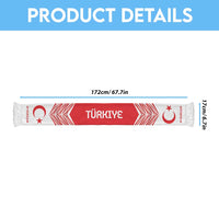 Turkiye Football Nations 2026 Soccer Scarf Sporty Pattern