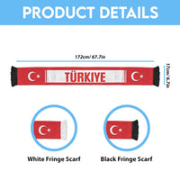 Turkiye World Football 2026 Soccer Scarf National Pride Never Stops
