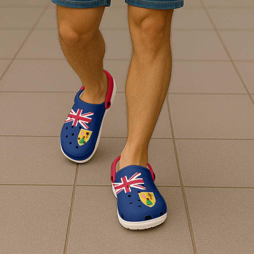 Turks and Caicos Clogs Shoes Heritage Palette Flag-Inspired - Wonder Print Shop