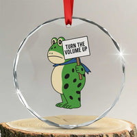 Turn The Volume Up Crystal Glass Ornament Resist Frog Portland Protest - Wonder Print Shop
